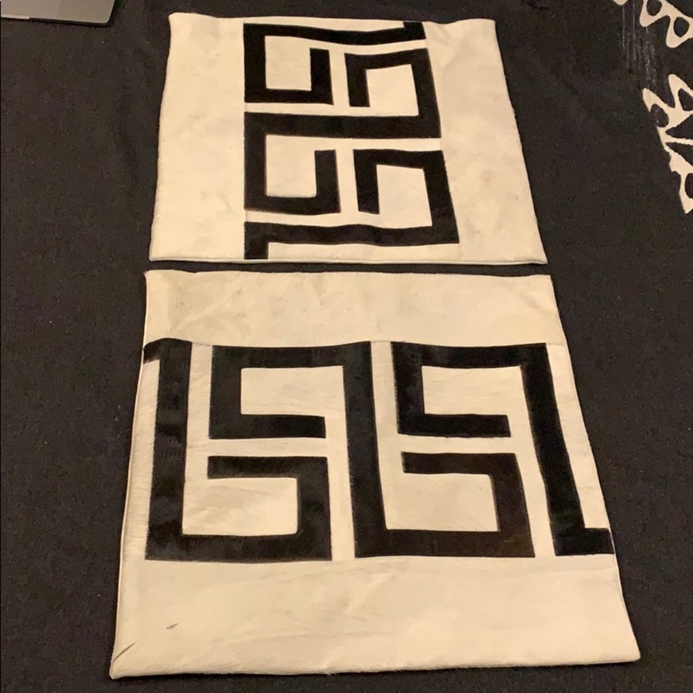 2 Williams Sonoma home cow hide pillowcases